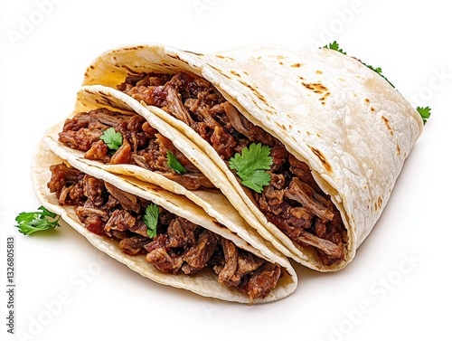 Delicious beef tacos wrapped in soft tortillas with fresh cilantro garnish