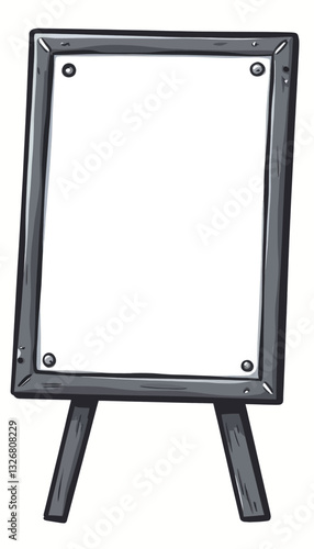 Cartoonish Gray Menu Board with Rivets and White Space