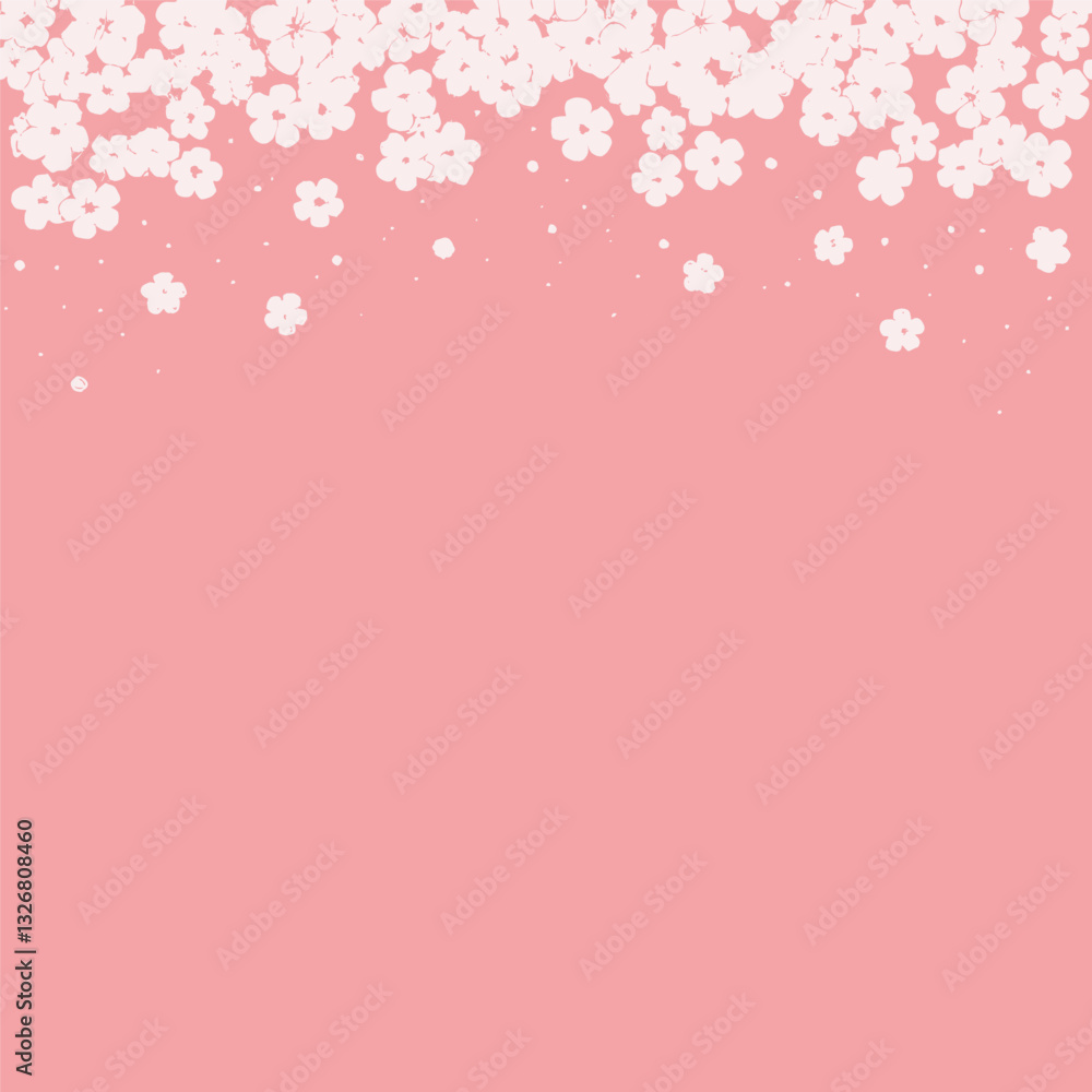 Cherry Blossom Branches on Salmon Pink Background Cherry Blossom Branches on Salmon Pink Background