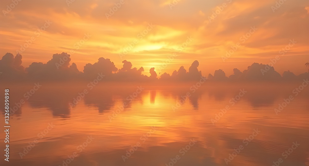 Fototapeta premium sunset over the river