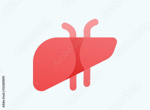 Illustration of an Human Organs Liver Gradient Icon