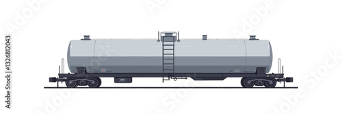 Gray Railroad Tank Car with Ladder Pixel Art Style