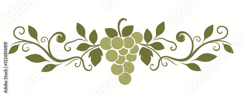 Olive Green Grapevine Decorative Swirl Element