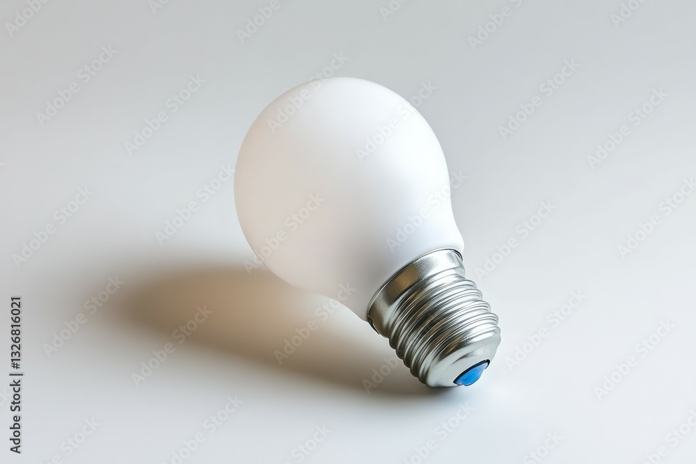 White light bulb on smooth gray surface. Neural network AI generated White light bulb on smooth gray surface. Neural network AI generated
