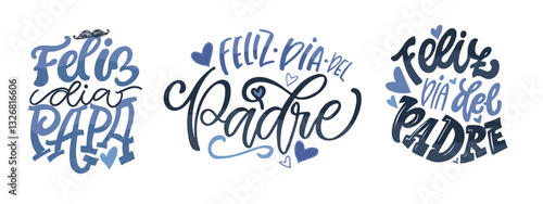 Happy Fathers day - Best Dad ever - in spanish. Lettering about dad for tee, t-shirt design, invitation, web, mug print.	