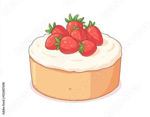 Strawberry Shortcake Cartoon Illustration