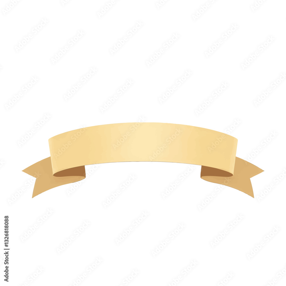 Tan decorative banner on white background Tan decorative banner on white background