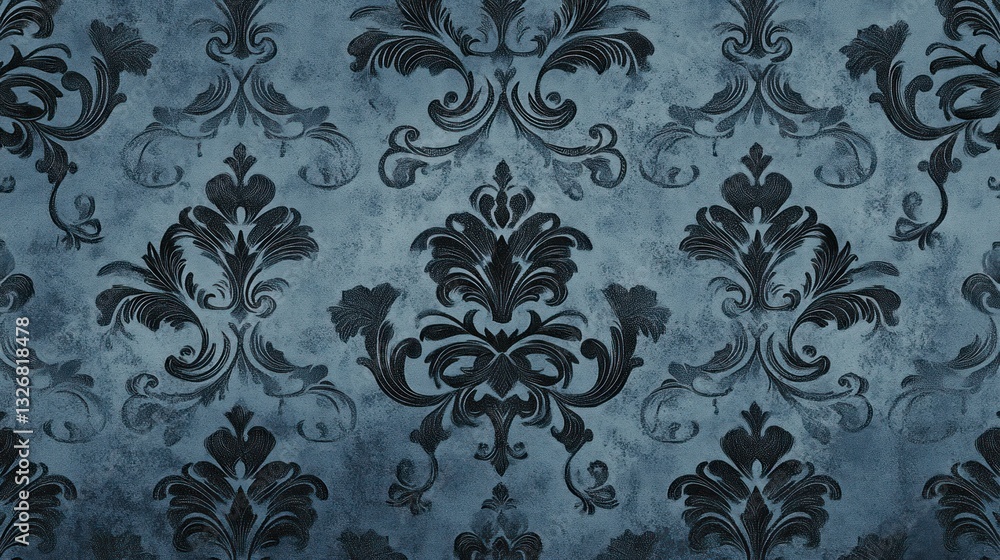 Dark blue damask wallpaper pattern Dark blue damask wallpaper pattern