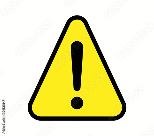 Yellow triangle hazard warning sign exclamation mark