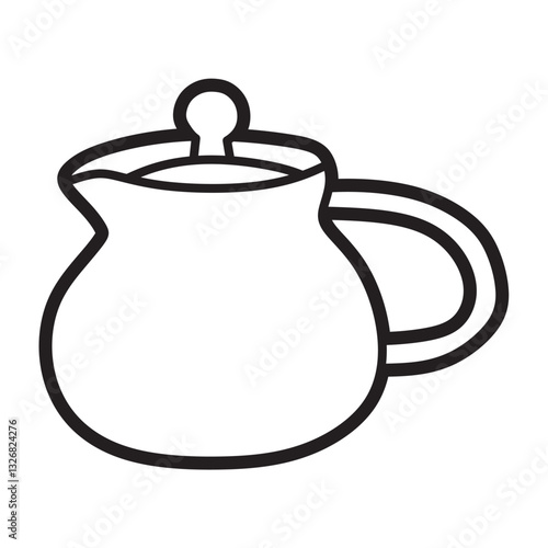 teapot simple line art facing left