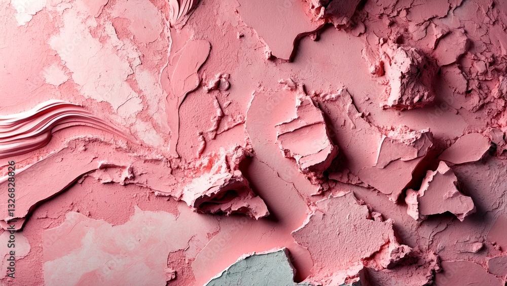 Naklejka premium Elegant pink plaster texture with artistic ink patterns