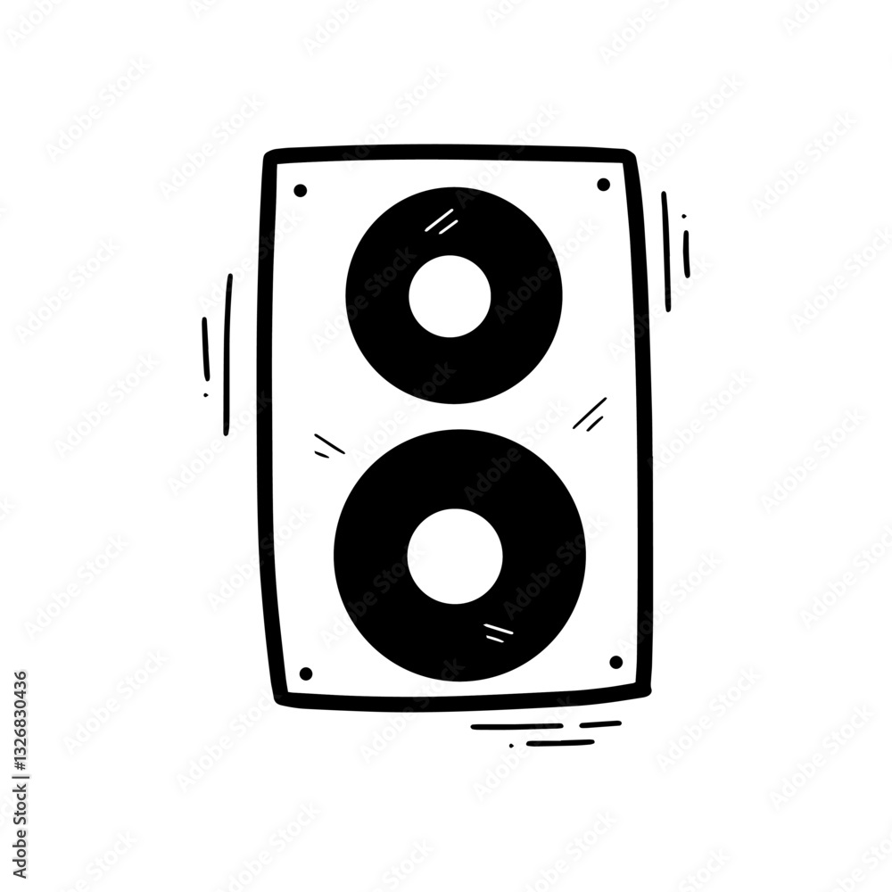 Hand Drawn Speaker Illustration. Doodle Vector. Isolated on White Background - EPS 10 Vector Hand Drawn Speaker Illustration. Doodle Vector. Isolated on White Background - EPS 10 Vector
