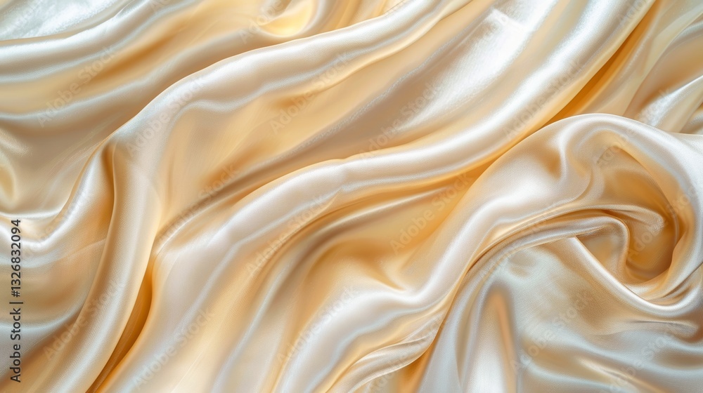 Fototapeta premium Luxurious Elegant Abstract Golden Color Gradient Background with Shiny Shimmer Curtain Drapery Fabric Texture