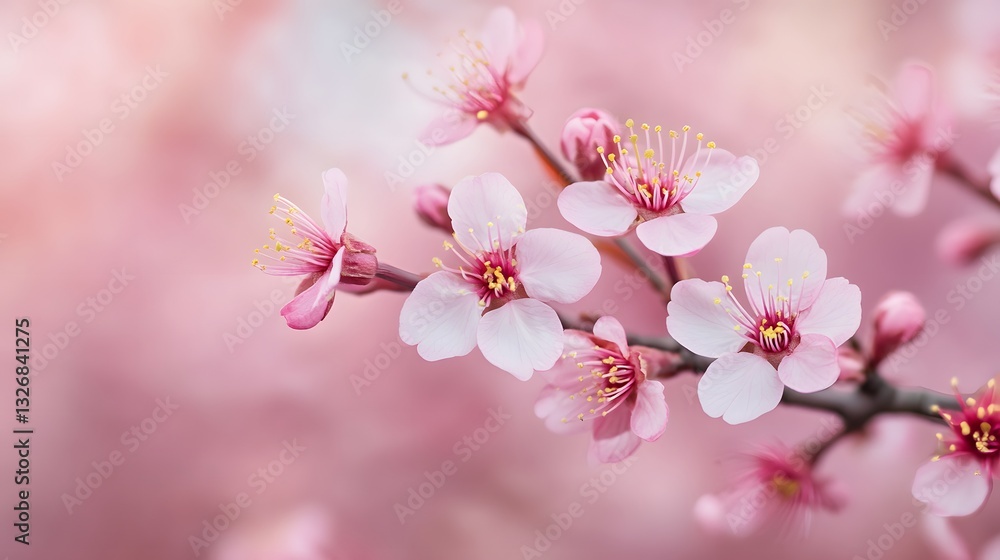 Naklejka premium cherry blossoms on a bokeh background