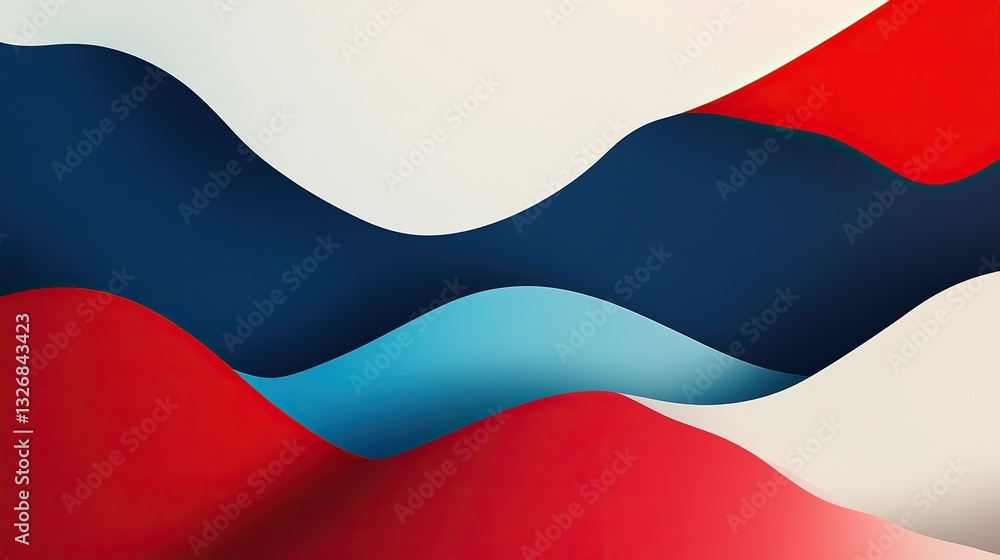 Naklejka premium Vibrant abstract background with blue, red, and purple hues, featuring simple shapes and light color palettes, high-resolution flat vector illustration.