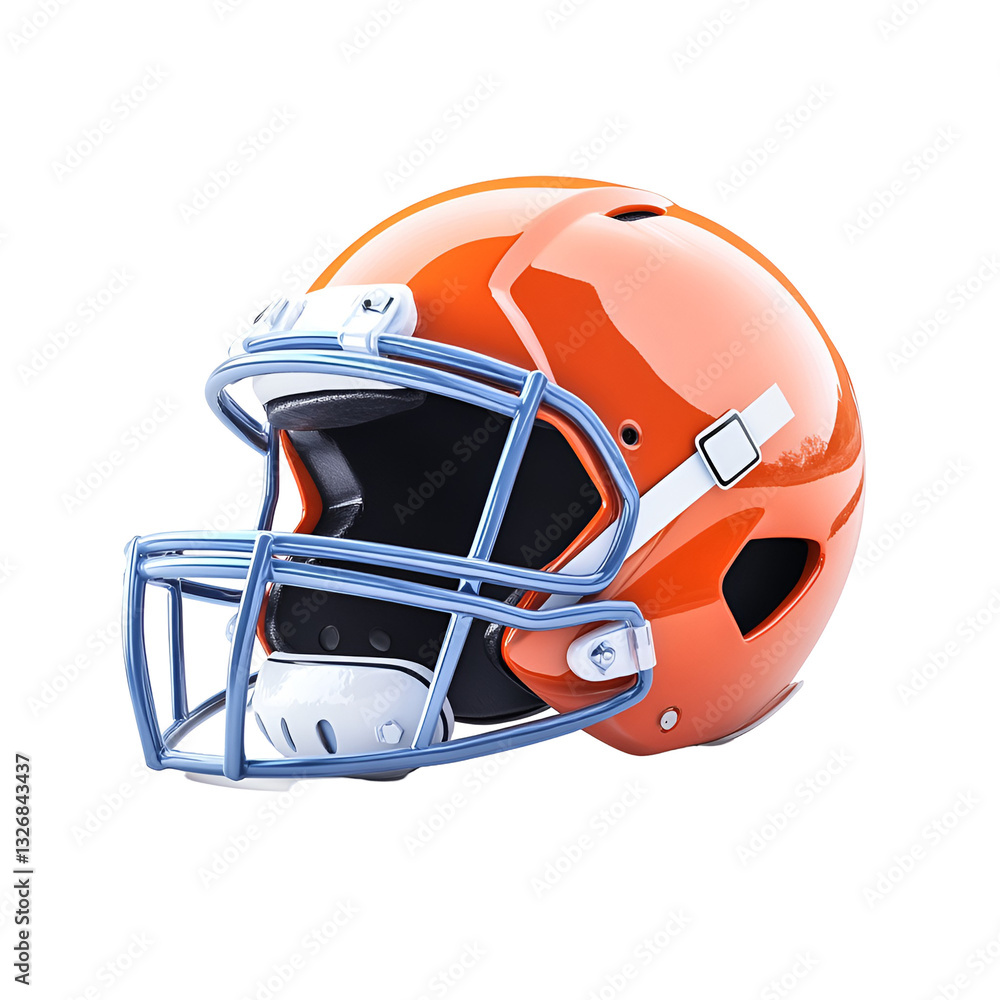 Fototapeta premium rugby football and protective helmet 3d