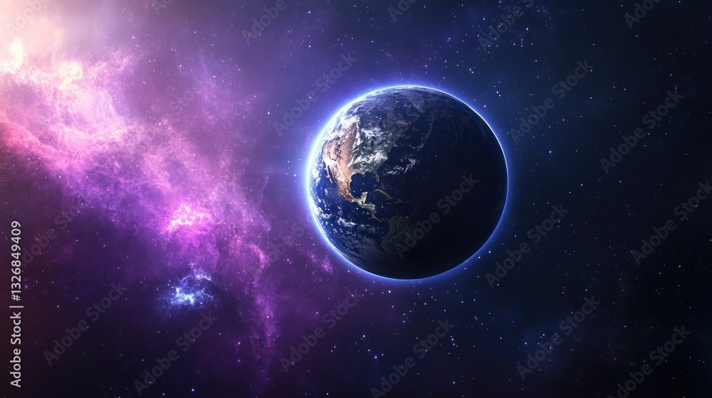 Fototapeta premium Earth in Cosmic Nebula