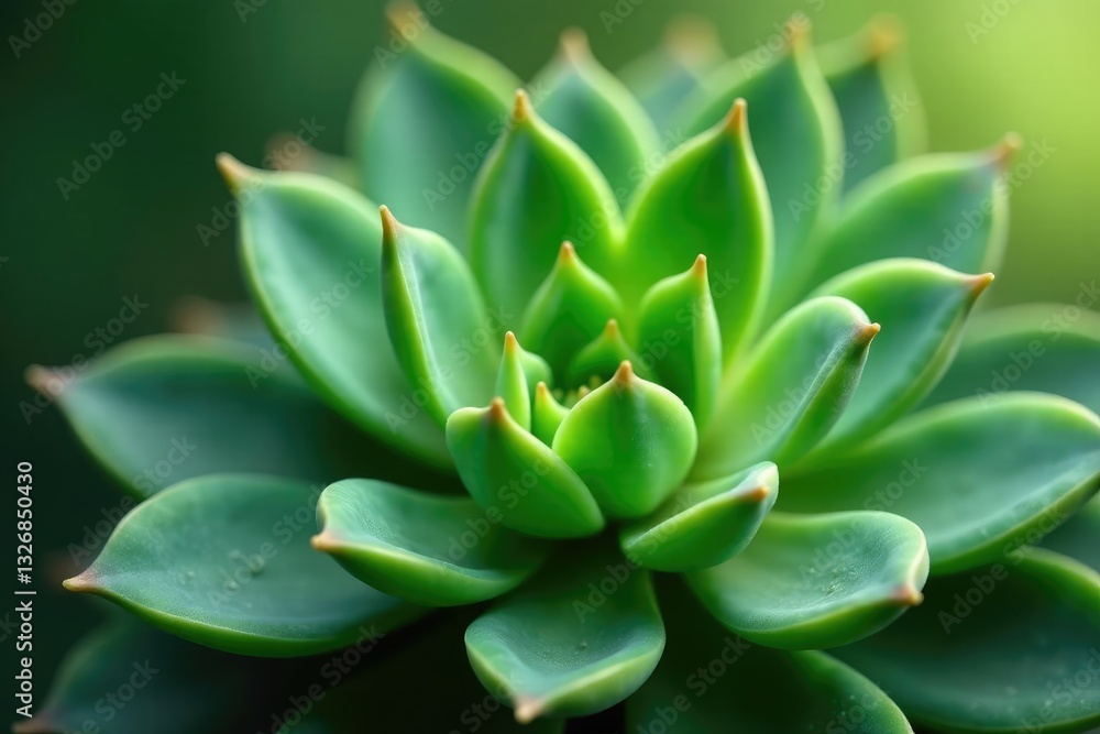 Obraz premium solo green succulent with thick long green leaves, botanicals, leafy greens, green plant