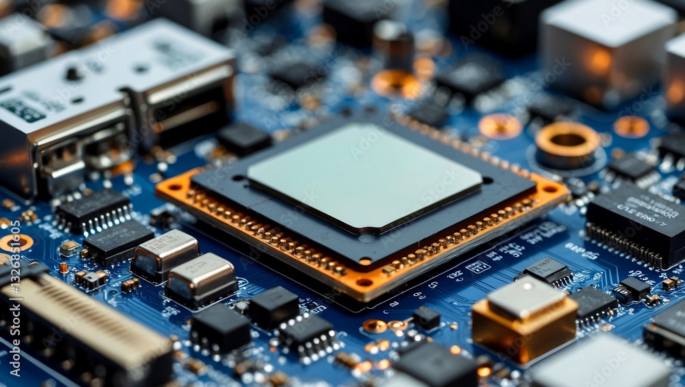 Intricate details of a circuit board with processor Intricate details of a circuit board with processor