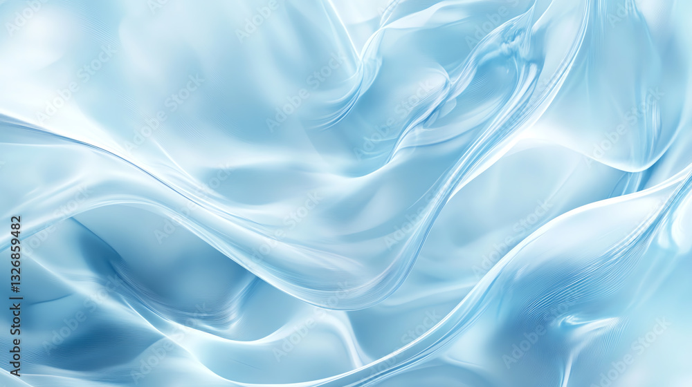 Fototapeta premium Soft blue flowing silk fabric texture background