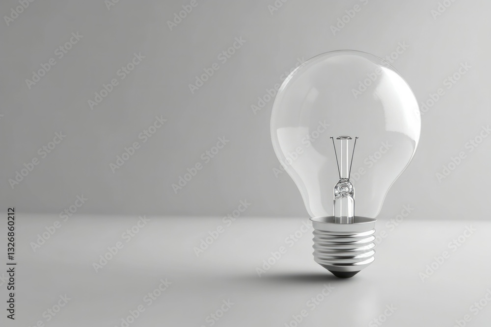 Light bulb on solid white background. Neural network AI generated Light bulb on solid white background. Neural network AI generated
