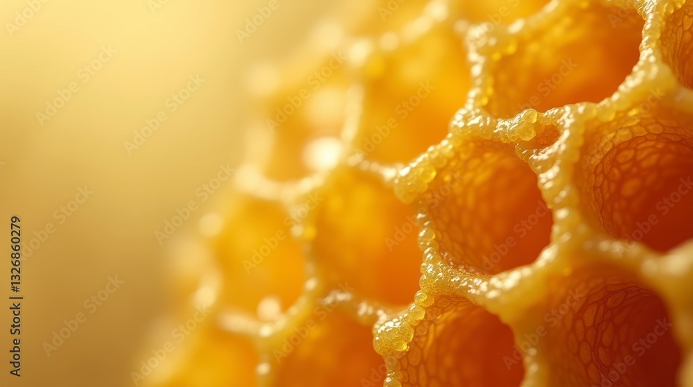 A mesmerizing close-up of a golden honeycomb A mesmerizing close-up of a golden honeycomb