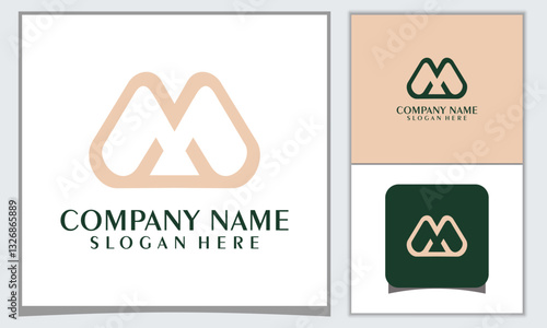Initials letter m abstract icon logo design template
