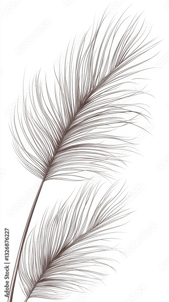 Obraz premium Simplistic and modern interpretation of palm leaves using a single line.