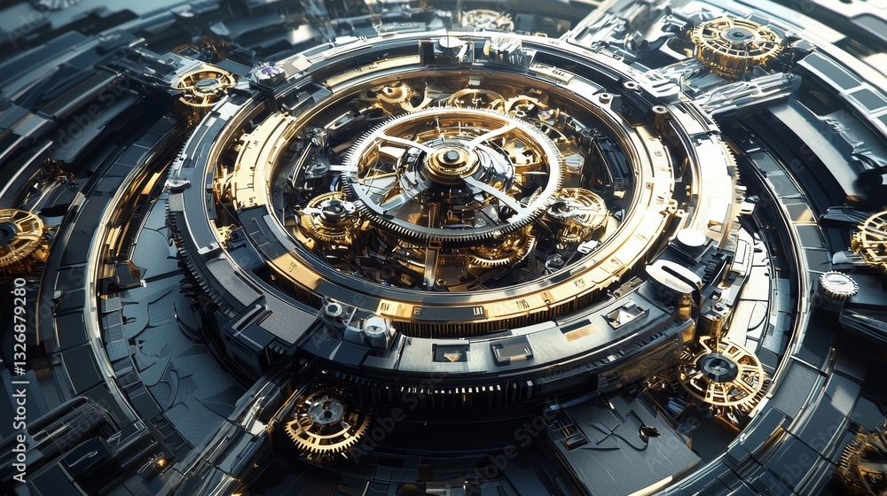Fototapeta premium Experience the concept of time as you navigate through clockwork wonders.