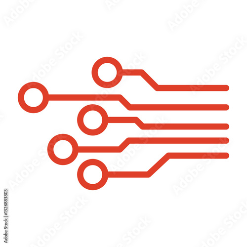 circuit technology red line icon