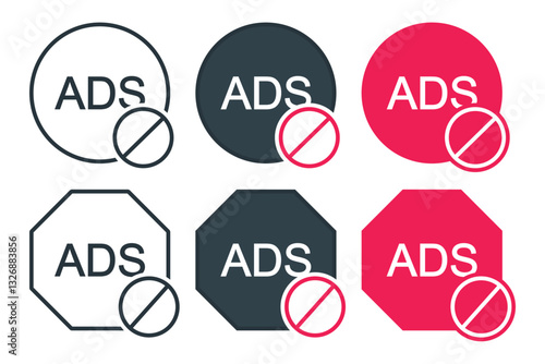 Ad blocker icon. Illustration vector