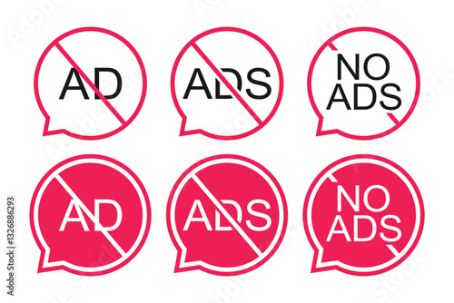 No ads,ad blocker icon. Illustration vector