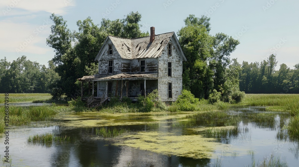 Abandoned House Surrounded by Nature's Beauty Abandoned House Surrounded by Nature's Beauty