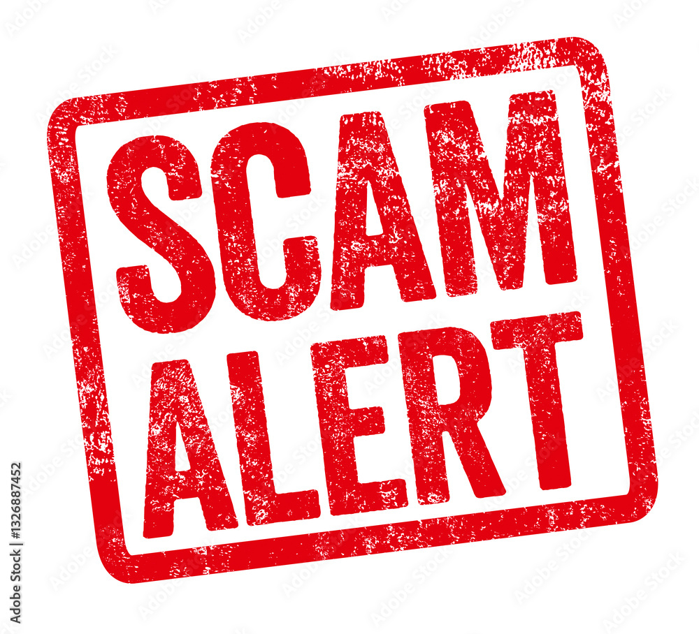 Red stamp on a white background - Scam Alert Red stamp on a white background - Scam Alert