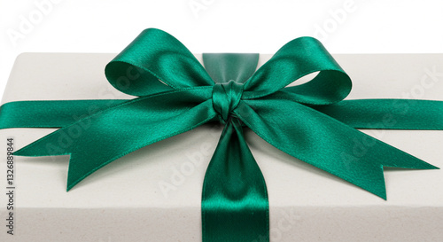 Gift box with green ribbon