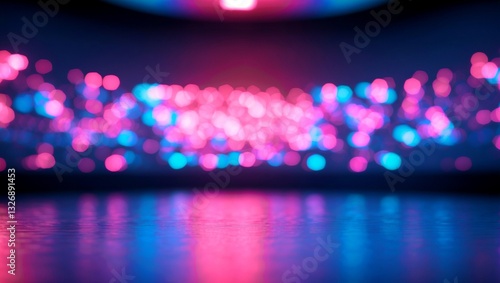 Vibrant pink and blue bokeh studio glow background