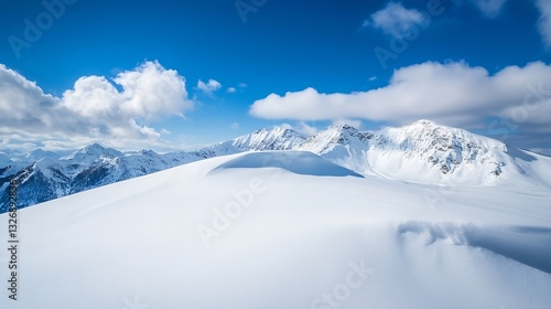 Wallpaper Mural Stunning winter landscape view with snowcovered mountains and clear blue skies : Generative AI Torontodigital.ca