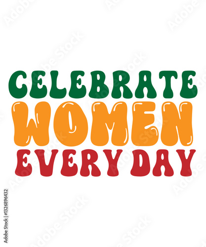 women's day, retro, vintage, 70s, groovy, feminism, girl power, floral, bold typography, hand-drawn, hippie, psychedelic, empowerment, distressed texture, pastel colors, sunburst, wavy text, aesthetic