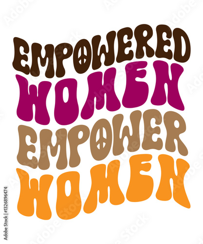 women's day, retro, vintage, 70s, groovy, feminism, girl power, floral, bold typography, hand-drawn, hippie, psychedelic, empowerment, distressed texture, pastel colors, sunburst, wavy text, aesthetic