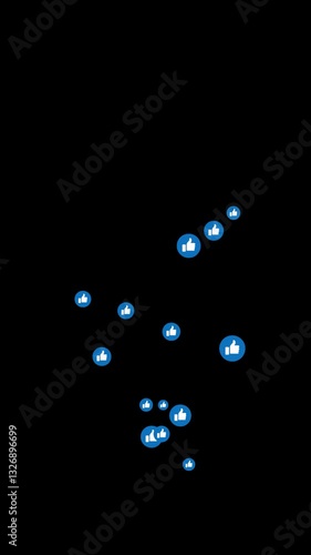 Symbol thumbs up of like floating up. alpha channel