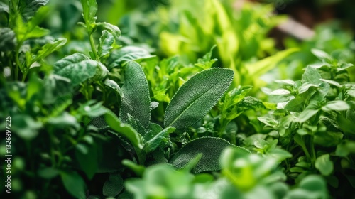 Wallpaper Mural Lush Green Herb Garden Abundance Thriving Plants Torontodigital.ca