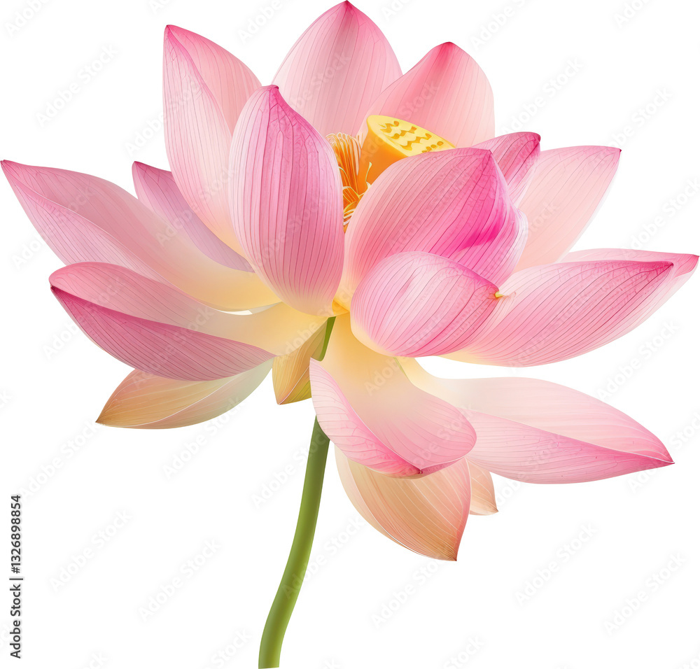 Obraz premium Beautiful pink lotus flower in full bloom