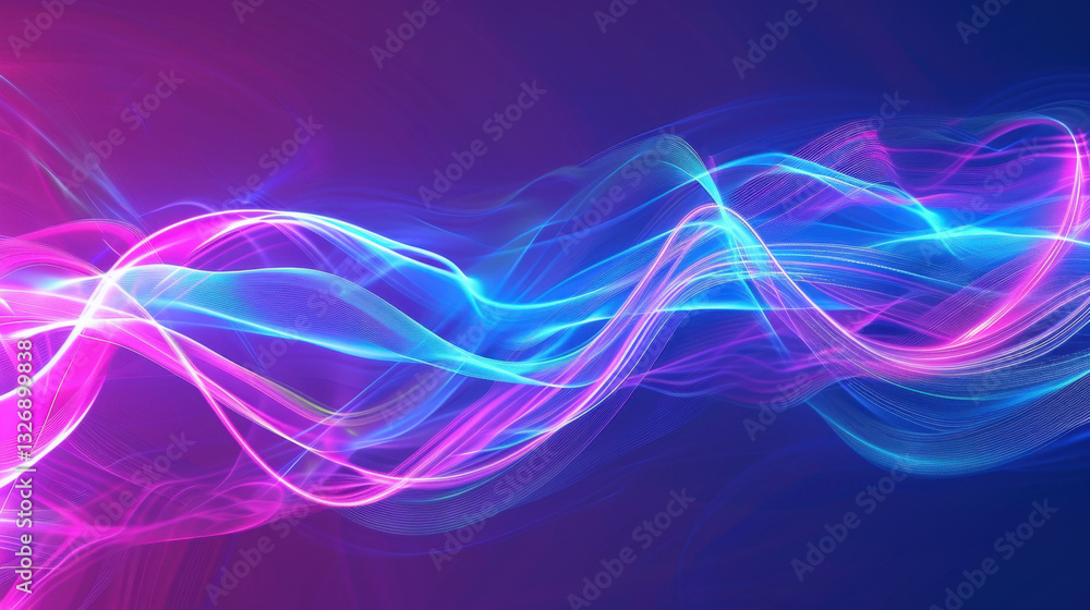 Naklejka premium abstract purple blue pink background with lines and waves