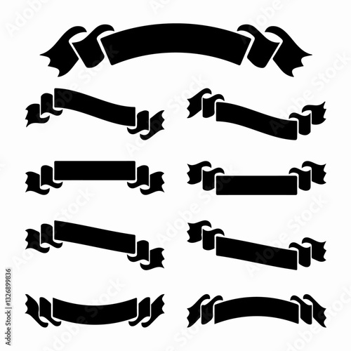 vector illustration of a set of vintage ribbons