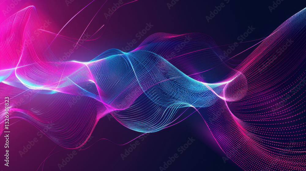 Obraz premium abstract purple blue pink background with lines and waves