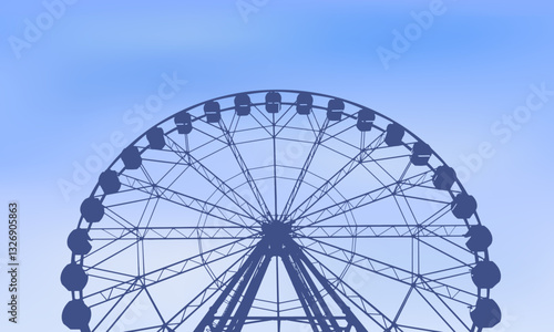 Ferris wheel close-up. Vector image