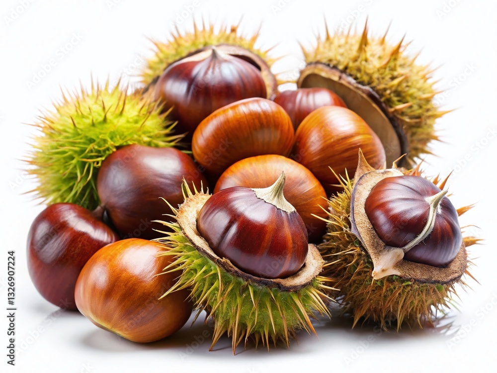 Fresh Chestnuts Isolated, High-Resolution PNG Image for Autumn Designs & Food Photography Fresh Chestnuts Isolated, High-Resolution PNG Image for Autumn Designs & Food Photography