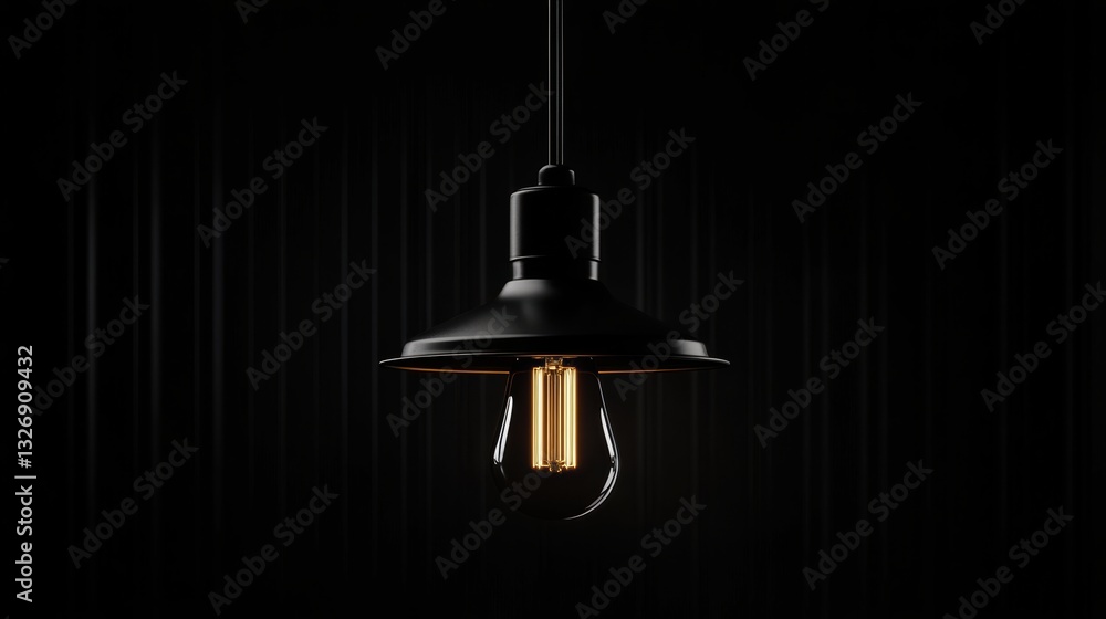 Illuminating Solitude in an Enclosed Space With a Single Hanging Light Bulb Generative AI Illuminating Solitude in an Enclosed Space With a Single Hanging Light Bulb Generative AI