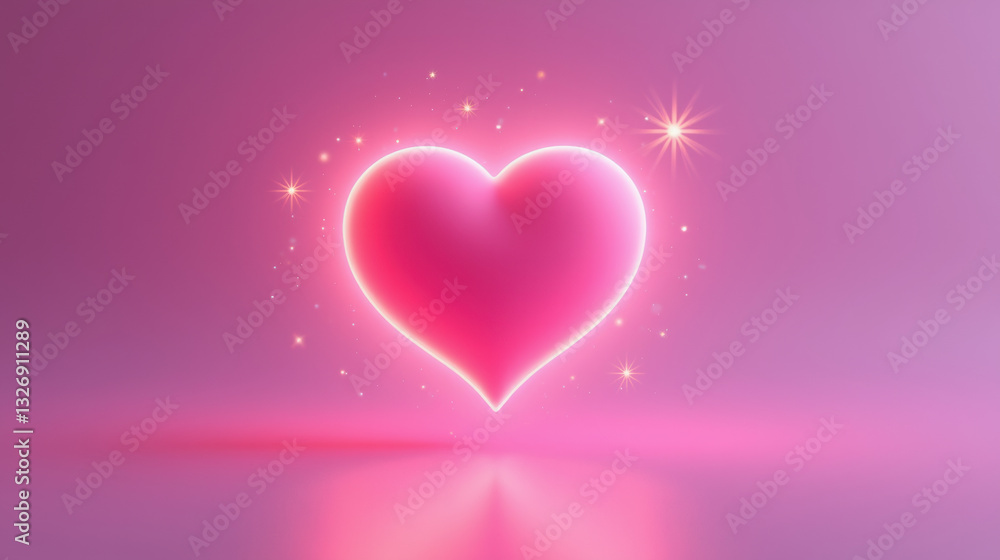 glowing pink heart with sparkles on soft pink background evokes feelings of love and warmth glowing pink heart with sparkles on soft pink background evokes feelings of love and warmth