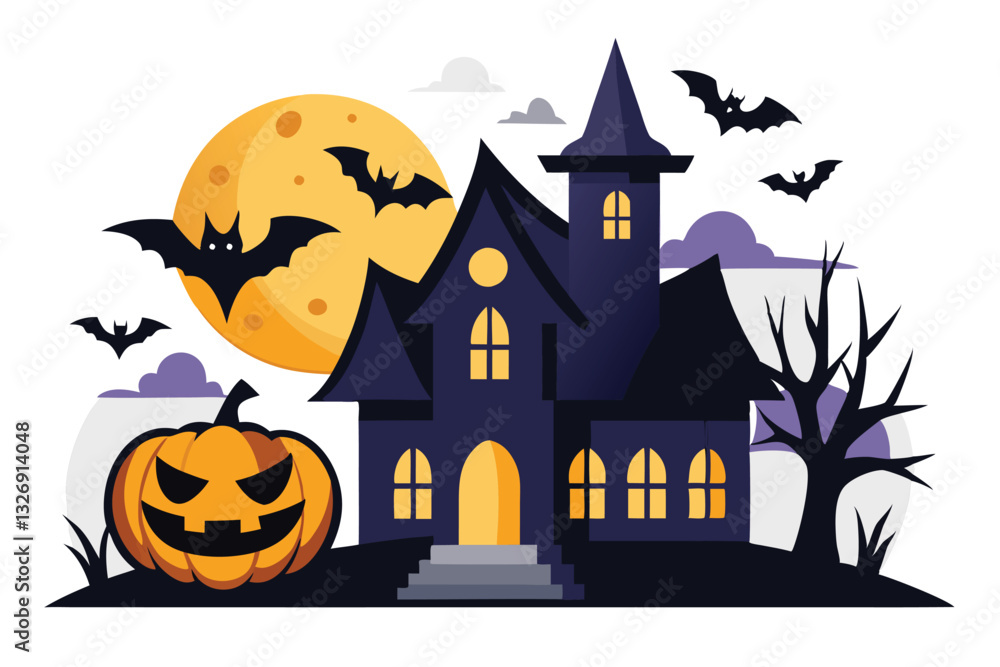 Halloween background with spooky house Halloween background with spooky house